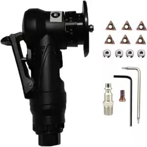 멀코트 공압 모따기 미니 목수 도구 휴대용 핸드헬드 그라인드 버링 트리밍 기계(블랙 + 금속 베벨링용