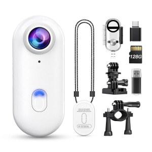 losfom z10 4k 액션 카메라, 128gb 웨어러블 스포츠 방수 케이스, 마그네틱 클립 및 퀵 마운트 액세서리, 사이클링, 다이빙, 여행 야외 모험을 위한 소형 바디 캠(wt128gb)