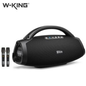 W KING D20 휴대용 블루투스 스피커 200W RMS 대규모 베이스 파티 붐박스 IPX7 방수 대형 야외 마이크 2개