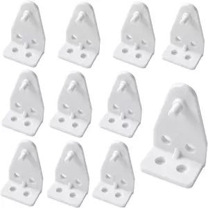 큐텍 8개 브래킷 아래쪽 레일 고정 클립 1인치 미니 블라인드에 흰색 플라스틱