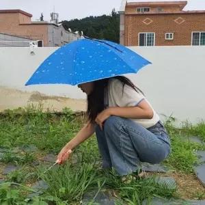 머리에 쓰는 우산모자 중형 블루 WFIPV66