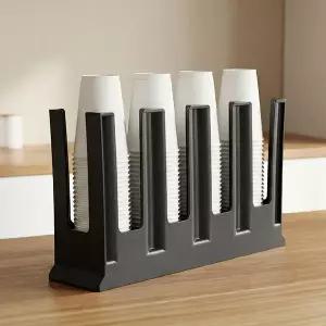 HICKIES 프리미엄 직선형 4구 스냅빈 종이컵 시럽 디스펜서 호텔 카페 탕비실 CD130