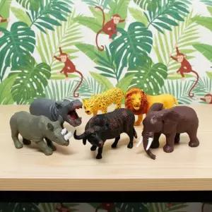 캐스B 야생동물 피규어 6종 그린사파리 소프트 동물 인형 자연관찰 미니어쳐 모형 세트