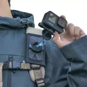 마그네틱 백팩 어깨끈 마운트 퀵 릴리스 가방 벨트 홀더 클립 DJI 액션 6 /5 Pro /4 /3 GoPro Hero 13 /12