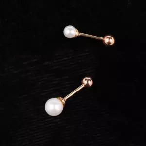 시후주얼리 4mm 로즈골드 14K MP285 핵진주 피어싱 3mm