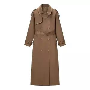 여자코트 트렌치 겨울 스웨이드 질감 롱 코트 원템4