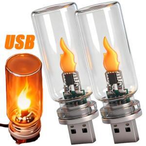 자동차실내등led 자동차 실내 장식용 앰비언트 램프, 휴일용 홈 조명, 5V USB LED 플래시 캔들 라이트 전구