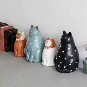 사비니 고양이 2종 장식 빈티지 촬영용 수집품 엔틱 데스크테리어 북유럽