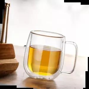 맥주잔 감성 이중 내열 유리컵 손잡이 글라스 7day 350ml