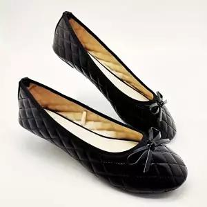 여성 무광 2컬러 퀄팅 패턴 플랫 로퍼-WFHZVT0