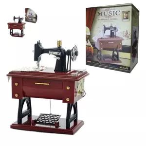 재봉틀모양 빈티지 엔틱 오르골 태엽 보석함 태엽