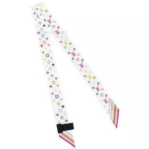 [루이 비통]루이비통 스카프 방도 BB 무라카미 실크 모노그램 화이트