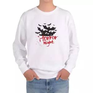 그래픽티셔츠 기모맨투맨 HORROR NIGHT 박쥐 할로윈데이 공포