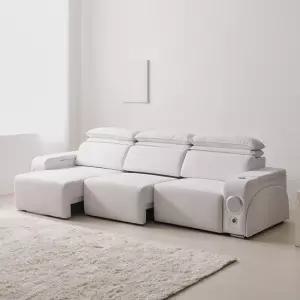 제이픽스 테티스 이지클린 패브릭 무빙 2세대 슬라이딩 리클라이너 4인 슬라이드 모션 스피커 소파