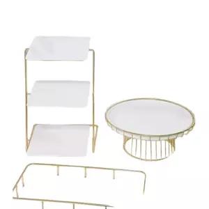 3단 럭셔리 디저트 받침대 케이크 트레이 스탠드 플레이트 진열대