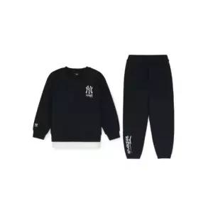 MLB키즈트레이닝세트 NQK 7AS2V0551-50BKS 스트릿 로고 레이어드 맨투맨 세트 뉴욕양키스