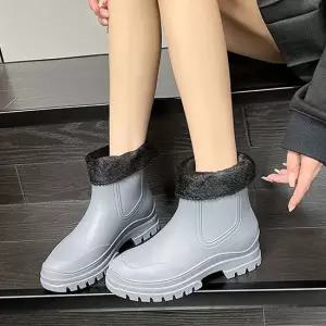 데일리 여성 겨울 비오는날 털 첼시 레인부츠 장화 신혼여행신발 글래디에디터 레인부츠