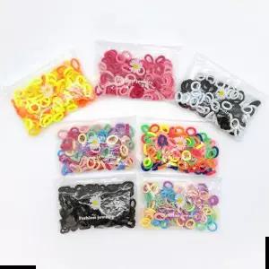 헤어끈 머리끈 컬러믹스 100개 세트 머리끈 고무줄 대용량 곱창 헤어끈
