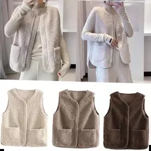 퍼조끼 나프커 아이보리 양털 집업 후리스 간절기 겨울 수면 김장 실내