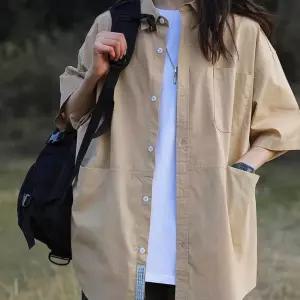 남녀 공용 커플 데이트 코디 오버핏 반팔 셔츠 여름 남자캐주얼남방