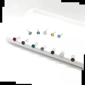 자수정 (스와로브스키) (실버) 데일리 탄생석 귀걸이