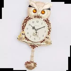 벽시계 황태자 부엉이 무소음 추시계 골드