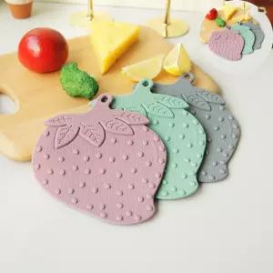 주방용품 실리콘 딸기 파스텔 냄비받침 논슬립 밥솥 받침 1P