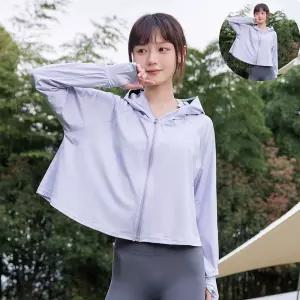 크롭바람막이 자외선 차단 후드 크롭 바람막이 여자후드집업