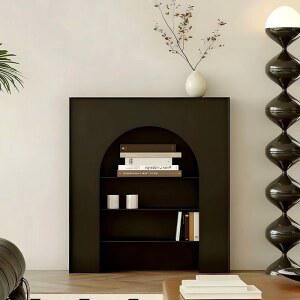 벽난로 콘솔 장식장 모형 거실 코어 홈데코 우드 벽난로콘솔 벽난로모형 화로 아치형 코너