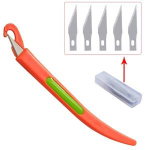 안전 비닐 커터 5pcs 블레이드 가드 나이프 유틸리티 핸들 탄소 섬유 필름 자동차 랩 종이 데칼 절단 도구