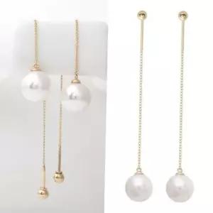 정품 14K 골드 진주 롱 귀걸이 피어싱_한쪽