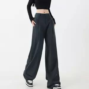 뒤쪽 허리밴딩 핀턱 슬랙스 캐주얼 데일리 여자 바지