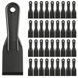 40개 플라스틱 퍼티 나이프 2인치 블랙 플렉시블 스크레이퍼 페인트 도구 수리 벽을 스패클링하기 위한 석고 붙이기, 진흙을 바르는 벽지 제거하기