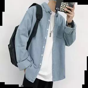 오버핏데님셔츠 캐주얼 데님셔츠 커플 청남방 남자 여자 데이트룩