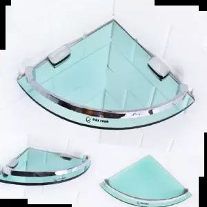 국산 투명 강화유리 욕실 코너선반