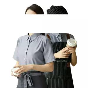 프리미엄 카페 유니폼 바리스타 셔츠 서빙 홀 단체복 베이커리 그레이 프리사이즈 E