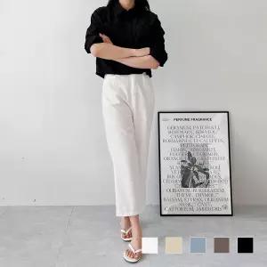 여성 데일리 심플 봄 여름 9부 일자바지 여자 팬츠