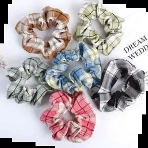 올림머리 멜로디체크 곱창머리끈 곱창밴드 스크런치 머리끈