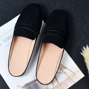 [하프클럽/]여성 2컬러 편안한 착화감 스웨이드 스퀘어토 블로퍼