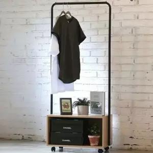 심플 행거 옷걸이 옷장 조립 의류 선반 수납장 블랙 (KYR-WC11A87)