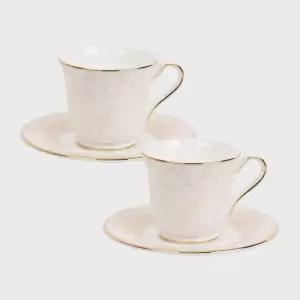 한국도자기 커피잔 2인 세트 프라우나 새틴스티치 디맨션 찻잔 선물