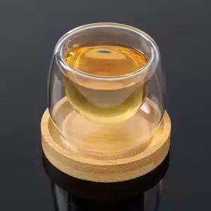 [무료배송] 이시아르 내열유리 찻잔 50ml 원목받침대