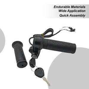 트위스트 스로틀 전기 자전거 그립 케이블 교체 레버 미끄럼 방지 키 포함 ATV 스쿠터 바이크 오토바이용