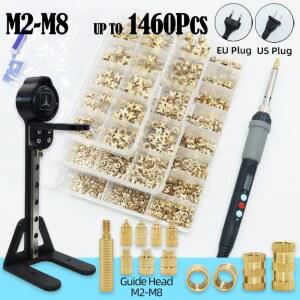 호환 나사산 널링 황동 히트 인서트 너트 프레스 도구 키트 M2 M3 M4 M5 M6 M8 납땜 다리미 구리 매립 삽입 부품