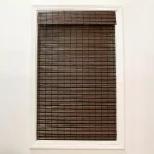 라디언스 무선 코코아 하바나 플랫위브 대나무 로마 쉐이드 23인치 W x 64인치 L - 2215200E