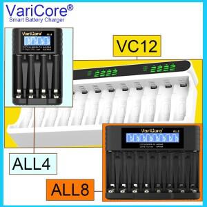VariCore VC12 ALL4 ALL8 멀티 슬롯 지능형 배터리 충전기 1.2V 1.5V 3.7V Ni-MH NI-CD 리튬이온 AA AAA 충