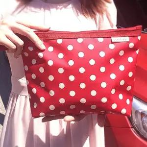 여성 다용도 생활 파우치 여행 클러치백 여행 방수 -레드