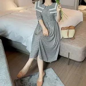 러블리 빅카라 추천 반소매 롱원피스 꾸안꾸 데이트룩 (KYR-WFGV8V0)