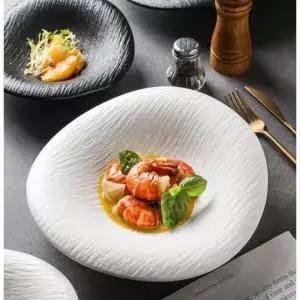 픽바이 북유럽 움푹 그릇 접시 세라믹 오목 블랙 화이트