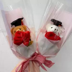 학사모 곰인형 키링 꽃다발 졸업식 수료식 인형 졸업모자 꽃다발 유치원 학교 학생 단체 졸업 기념 선물
